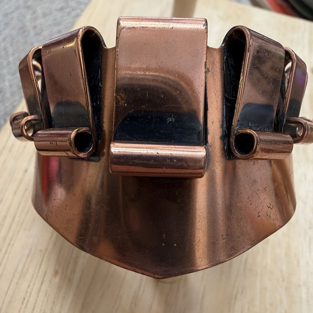 Vtg MCM Signed Renoir Modernist Copper Oxidized Cuff Bracelet Mid Century Modern - Picture 6 of 8